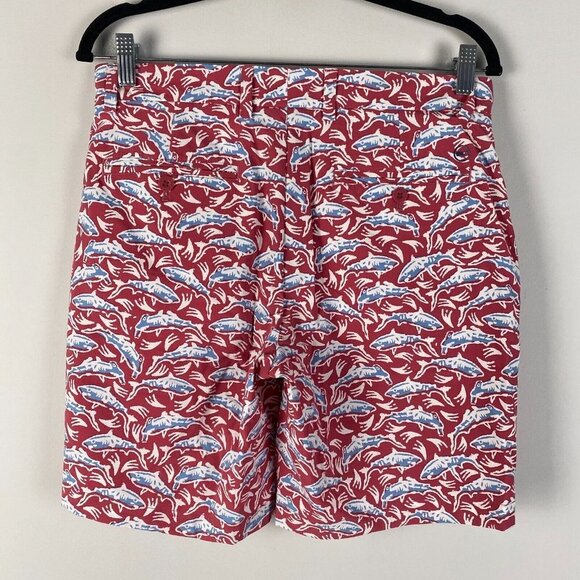 Vineyard Vines Performance Breaker Shorts Size 30 Red Mariner Fish Pattern - Picture 4 of 10